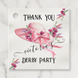 Etiquetas Para Lembrancinhas Chapéu floral rosa Chuveiro de Noiva Derby