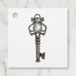 Etiquetas Para Lembrancinhas Chave Gemstone Azul Vintage