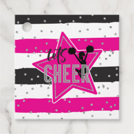 Etiquetas Para Lembrancinhas Cheerleading Rosa Prata Preto Cheer Aniversário