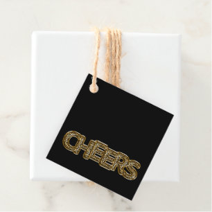 Etiquetas Para Lembrancinhas CHEERS Leopard Impressão Balão Celebração Chic Div