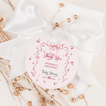 Cherry Bow Baby Shower Obrigado