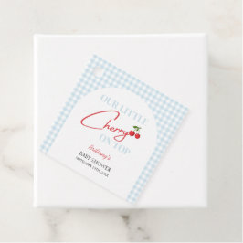 Etiquetas Para Lembrancinhas Cherry no Top Tartan Xadrez Chá de fraldas