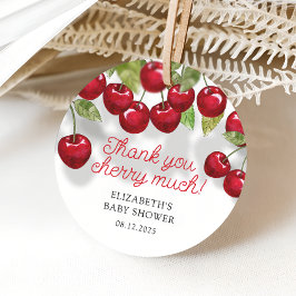 Etiquetas Para Lembrancinhas Cherry On Top Chá de fraldas Obrigado