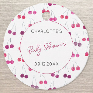 Etiquetas Para Lembrancinhas Cherry Watercolor Chá de fraldas Personalizado