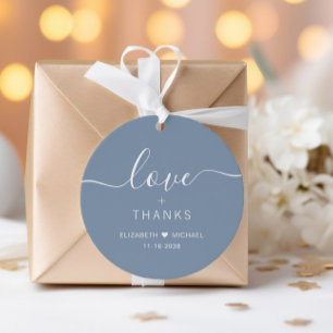Etiquetas Para Lembrancinhas Chic Amor E Obrigado Noivado Dusty Blue Casamento