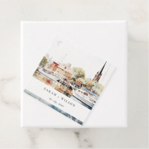 Etiquetas Para Lembrancinhas Chic Annapolis Maryland Watercolor Wedding