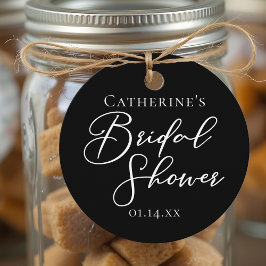 Etiquetas Para Lembrancinhas Chic Black White Bridal Shower Personalized Party