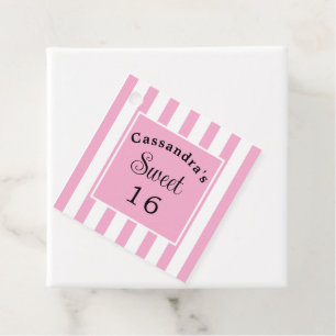Etiquetas Para Lembrancinhas Chic Clássico de 16 Cinzas Rosa