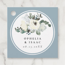 Etiquetas Para Lembrancinhas Chic Dusty Blue Watercolor Floral 