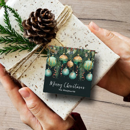 Etiquetas Para Lembrancinhas Chic Gold and Green Christmas Tree Ornaments