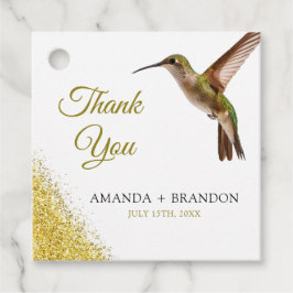 Etiquetas Para Lembrancinhas Chic Green Hummingbird e Dourado Casamento de Poei