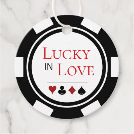 Etiquetas Para Lembrancinhas Chic Lucky In Love Black White Poker Casamento Chi