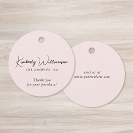 Etiquetas Para Lembrancinhas Chic Script Business Pink Thank You Gift Tag