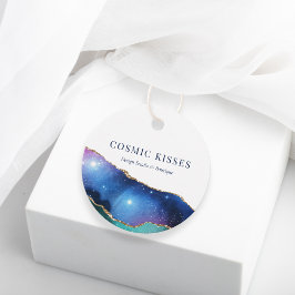 Etiquetas Para Lembrancinhas Chic Starry Galaxy Nome comercial QR Social Hang