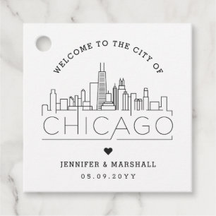 Etiquetas Para Lembrancinhas Chicago Skyline   Favor de Boas-vindas