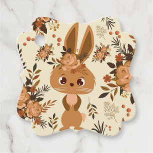 Etiquetas Para Lembrancinhas Chocolate Castanho Páscoa Coelho Floral