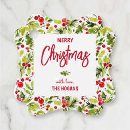 Etiquetas Para Lembrancinhas Christmas Greenery Berries Holiday