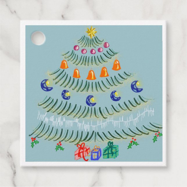 Etiquetas Para Lembrancinhas Christmas tree (Frente)