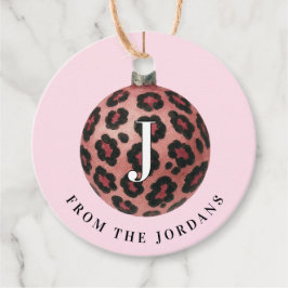 Etiquetas Para Lembrancinhas Christmas Wreath Leopard Crest Monogram