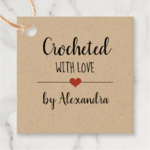 Chrochetd com amor script kraft personalizado Favo