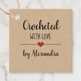 Etiquetas Para Lembrancinhas Chrochetd com amor script kraft personalizado Favo