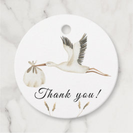 Etiquetas Para Lembrancinhas Chuva de agradecimento de bebê com stork em aquare