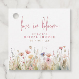 Etiquetas Para Lembrancinhas Chuva de Amor de Flores Silvestres Rosa Festa de N