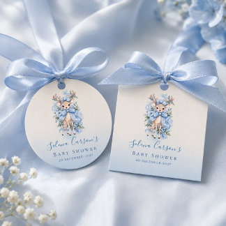Etiquetas Para Lembrancinhas Chuva de Bebê Azul Elegante