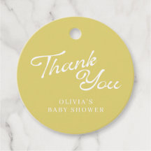 Chuva de Bebê com Letra Amarela Retro Minimalista 