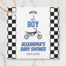 Chuva de Bebê de Moto de Terra Xadrez Oh Menino