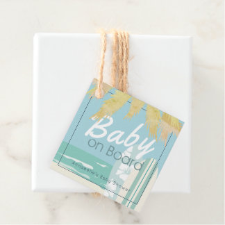 Etiquetas Para Lembrancinhas Chuva de Bebê Menino de Prancha na Praia Baby on B