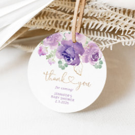 Etiquetas Para Lembrancinhas Chuva de bebês roxa floral obrigado