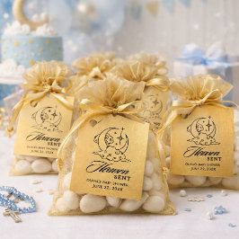 Etiquetas Para Lembrancinhas Chuva de Bênçãos Festa de Bebê Dourado Lua Estrela