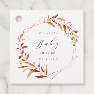Etiquetas Para Lembrancinhas Chuva de Folhas Geométricas Obrigado Baby Shower