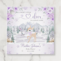 Chuva de Neve Roxa de Veado de Inverno Baby Shower