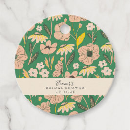 Etiquetas Para Lembrancinhas Chuva de Noiva Boho Floral Verde Vintage Personali