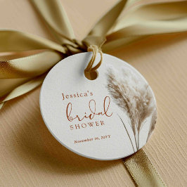 Etiquetas Para Lembrancinhas Chuva de Noiva Boho Fofa com Grama das Pampas