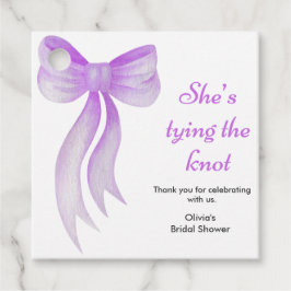 Etiquetas Para Lembrancinhas Chuva de Noiva com Laço Roxo Ela Está Dando o Nó 