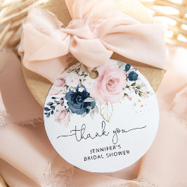 Etiquetas Para Lembrancinhas Chuva de noiva floral azul marinho rosa