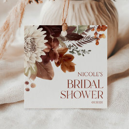 Etiquetas Para Lembrancinhas Chuva de Noiva Floral Marrom Borgonha Enamorada