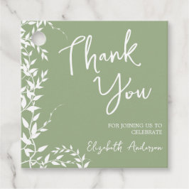 Etiquetas Para Lembrancinhas Chuva de Noiva Folhas Botânicas Verde Salvia