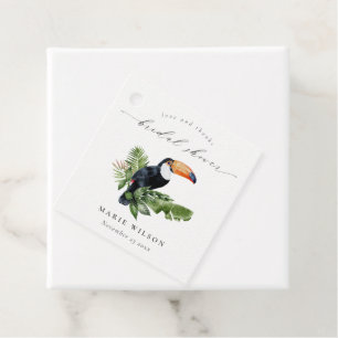 Etiquetas Para Lembrancinhas Chuva Elegante de Toucan da Floresta Tropical para