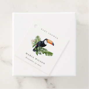 Etiquetas Para Lembrancinhas Chuva Tropical Toucan Folhagem Baby Shower