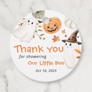 Etiquetas Para Lembrancinhas Chuveirinho de Halloween para Chá de Bebê Obrigado