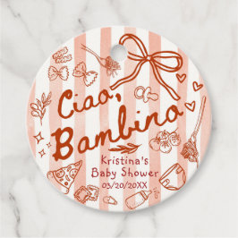 Etiquetas Para Lembrancinhas Ciao Bambino Red/Red Favor Tags