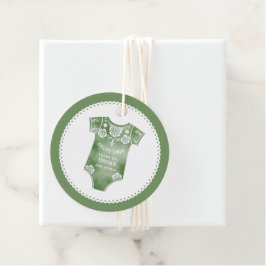 Etiquetas Para Lembrancinhas Cielito Lindo sábio verde Obrigado chá de fraldas