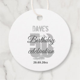 Etiquetas Para Lembrancinhas Cinza branca 50ª Festa de aniversário personalizad