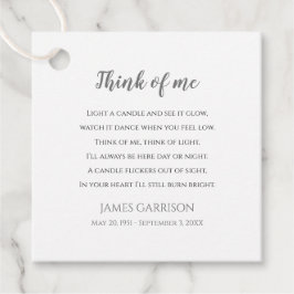 Etiquetas Para Lembrancinhas Cinzas pensam em mim celebrando a Vela de Foto da 