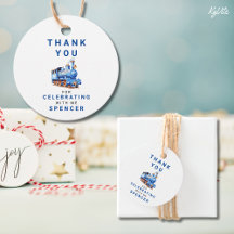 Círculo de Comboio Editável Obrigado Tag Train