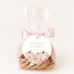 Etiquetas Para Lembrancinhas Círculo Personalizado De Abóbora De Grama De Boho